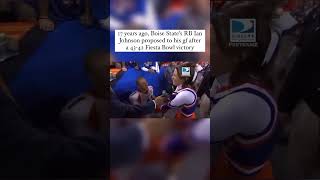 Boise State Player Proposes to Cheerleader at Fiesta Bowl shorts [upl. by Yhtak59]