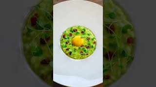 Pea Risotto Crispy Pancetta Egg Yolk and Parmesan Cheese shorts [upl. by Ykcim]