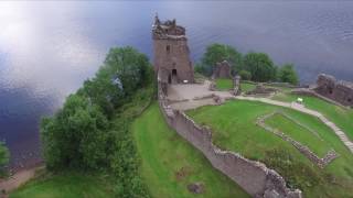 Urquhart Castle in Drumnadrochit from a drone view [upl. by Eiramalegna]