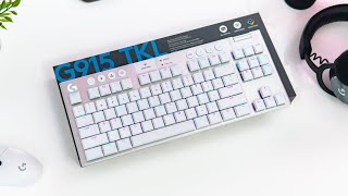 WHITE Logitech G915 TKL Unboxing amp Review [upl. by Devehcoy662]