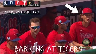 Phillies Alec Bohm Barking At Former Teammate vs Tigers [upl. by Haissem199]