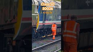 Class 50 50026 train derailment at swanage diesel gala 2024￼ trainspotting derailment trains [upl. by Rengaw]