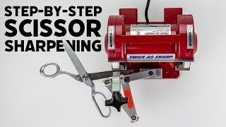 How To Sharpen Bevel Edged Scissors  Stepbystep instructions for Twice as Sharp Sharpener [upl. by Atillertse294]