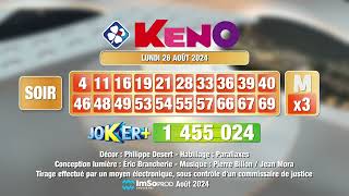 Tirage du soir Keno® du 26 août 2024  Résultat officiel  FDJ [upl. by Clauddetta674]