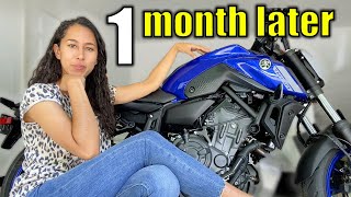 1 month with the 2021 Yamaha MT07 a short riders thoughts [upl. by Forelli]