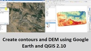 Create contours and DEM using Google Earth and QGIS 210 [upl. by Xirtaeb]