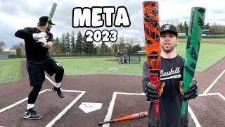 Hitting with the 2023 META amp META PWR 500  Louisville Slugger BBCOR Bat Review [upl. by Seka]