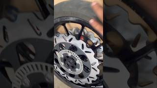 Dual disc installation on ktm duke250 ktmmodification video youtubeshorts [upl. by Htinnek]