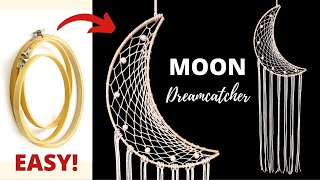 DIY Tutorial  Como hacer un Atrapasueños Luna  How to make a Moon Dreamcatcher  Macrame [upl. by Leahpar]