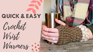 Easy Crochet 30minute Wrist Warmers [upl. by Gonsalve907]