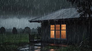 Sleep Peacefully with Torrential Rain amp Thunderous Roars on the Old Metal Roof in the Quiet Night [upl. by Aneert728]