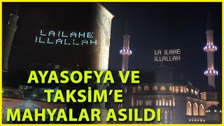 İstanbul Camilerinde Ramazanın Habercisi Mahyalar Yakıldı [upl. by Ityak]