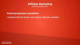 Affiliate Marketing  Einnahmequellen Teil 2 [upl. by Strickland897]