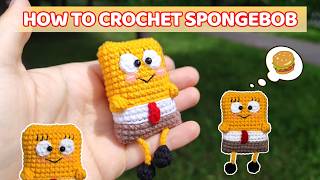 How to Crochet SpongeBob Keychain Free Amigurumi Tutorial 💛 Beginner Friendly [upl. by Ttemme699]