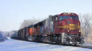 BNSF 8211 East Warbonnet Behind White Pines State Park on 12292010 [upl. by Barraza422]