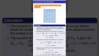 Inverted UTube Manometer manometer fluidmechanics chemicalengineering fluid fluidpressure [upl. by Floro717]