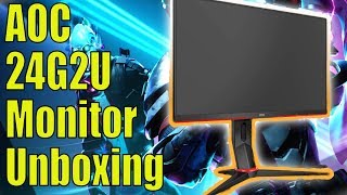 AOC 24G2U Unboxing  144Hz IPS Gaming Monitor [upl. by Aicnom31]