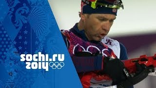 Mens Biathlon 10km Sprint  Bjoerndalen Wins Gold  Sochi 2014 Winter Olympics [upl. by Orran]