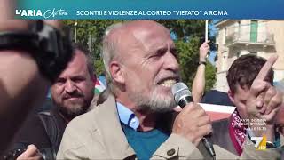 Scontri e violenze al corteo vietato a Roma [upl. by Anaidni409]