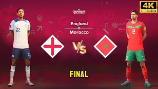 FIFA 23  England vs Morocco  Bellingham vs Hakimi  FIFA World Cup Final 4K60 [upl. by Anaibaf]