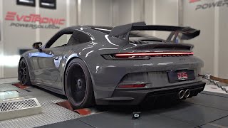 Porsche 992 GT3 feat FULL Akrapovic Titanium Exhaust System  Start Up Revs amp DYNO PULLS [upl. by Sibeal]