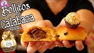 PAN DE CALABAZA BOLLITOS RELLENOS DE CHOCOLATE UN PANECILLOS FÁCILES Y RICOS Nati recetas caseras [upl. by Lidda]