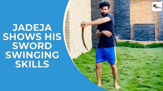 WATCH Ravindra Jadeja displays his impressive swordsmanship skills [upl. by Daren]