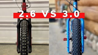 29x26quot vs 29x30quot Mountain Bike Tires  Comparing Tire Sizes [upl. by Kilmarx]