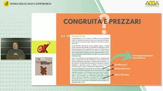 Bonus edilizia e asseverazione congruità dei prezzi estratto webinar 30 dicembre 2021 [upl. by Osnofla96]