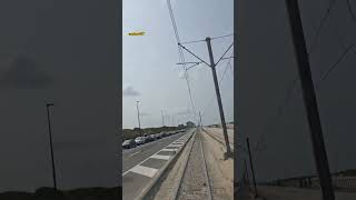 Kusttram ride Zeedijk Ostend Fahrt auf dem Seedeich mit der De Lijn Küstenstrassenbahn shorts [upl. by Etak]