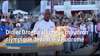 Didier Drogba allume le chaudron olympique devant le Vélodrome [upl. by Nemzzaj225]