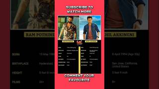 Ram Pothineni 🆚 Akhil Akkineni Biography shorts ytshorts viralshorts trending [upl. by Pierre327]