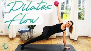 PILATES FLOW with OVERBALL all about CORE strength fun amp energetic [upl. by Einnij]