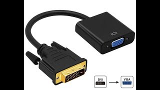 HOW to connect DVID to VGA  Video converter DVI to VGA  brancher DVID sur VGA [upl. by Nivla703]