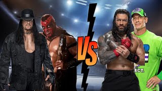 UNDERTAKER AND BOOGEYMAN VS ROMAN REGINS AND JOHN CENA [upl. by Nimaynib]