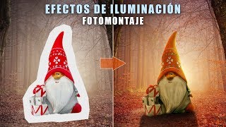 Fotomontaje  Efectos de iluminación con Photoshop [upl. by Schwing]