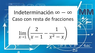 Indeterminación infinito menos infinito  caso con resta de fracciones [upl. by Elayne]