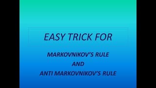 EASY TRICK FOR MARKOVNIKOVS RULE AND ANTI MARKOVNIKOVS RULE AMAZING CHEMISTRY BY MANDEEP MAM [upl. by Urian]