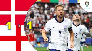 Denmark🇩🇰 vs England🏴󠁧󠁢󠁥󠁮󠁧󠁿 1 1 Extended Highlights  UEFA EURO 2024 [upl. by Klecka]