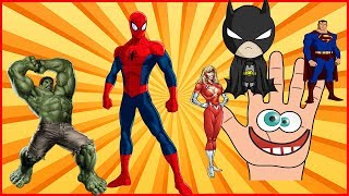 Finger Family Song Spiderman Hulk iron man Batman  Nursery Rhyme Collection [upl. by Assirehs488]