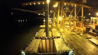 Container ship being loadedunloaded timelapse [upl. by Anirehtak143]