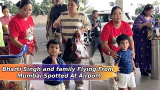 Bharti Singh With Son Flying From Mumbai Spotted At Airport [upl. by Kerianne]