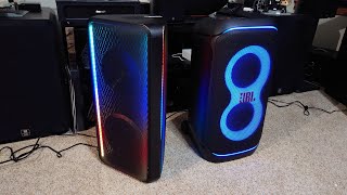 JBL Partybox Stage 320 FW160 vs Samsung MXST50B 😩 Party Speaker Battle Plugged In amp Off Battery [upl. by Aennil]