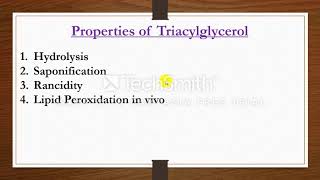 Properties of Triacylglycerols byMr MFurqan for MSc zoology [upl. by Altaf]