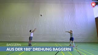 Baggern Aus der 180°Drehung baggern  Volleyball  WIMASU [upl. by Adnahcal]