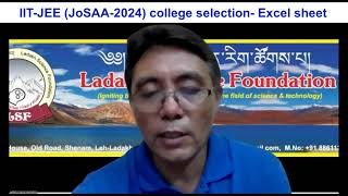 IITJEE JOSSA2024 college choice filling  Excel sheet prepared by LSF [upl. by Lleirbag]