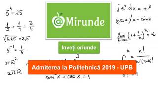 Admitere matematica Politehnica Bucuresti 2019 [upl. by Kong392]