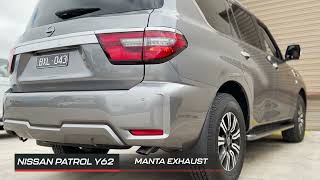 Nissan Patrol Y62  Factory Exhaust VS Manta Exhaust [upl. by Ydnat140]