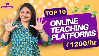 Top 10 Online Teaching Jobs from home  Make Money Online  Best online tutoring App TeacherPreneur [upl. by Elwood]