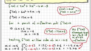 Finding a nonstationary point of inflection and concavity using the 2nd derivative [upl. by Rosene]